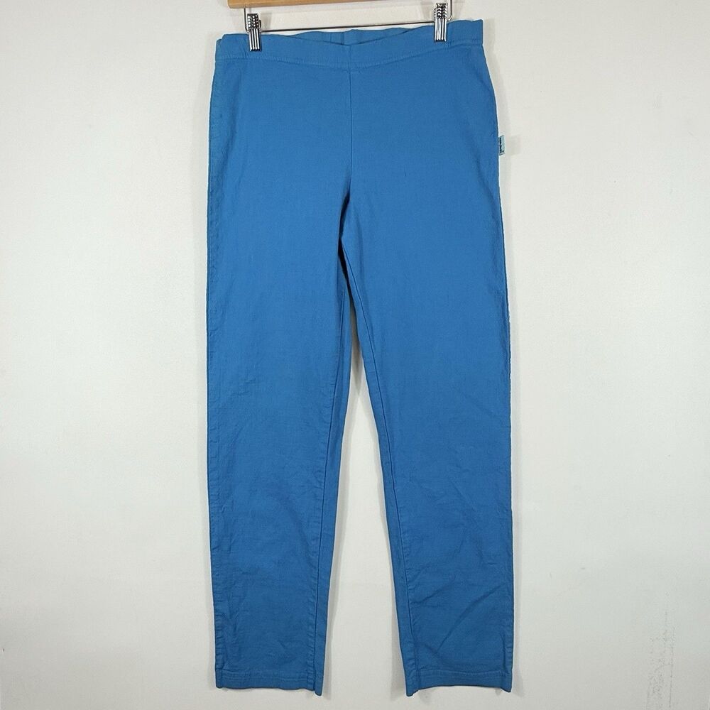 Ezze Wear‎ Womens Small Turquoise Blue Cotton Stretch Pull On Retro Casual Pants